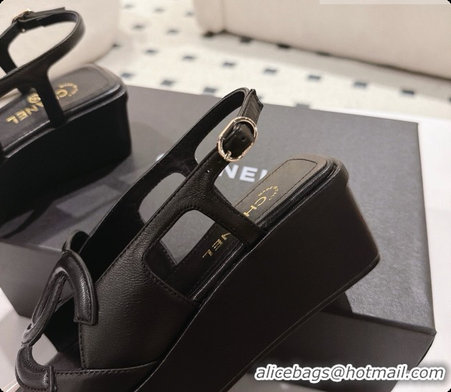 Good Quality Chanel Lambskin Sandals G47401 Black 2026 