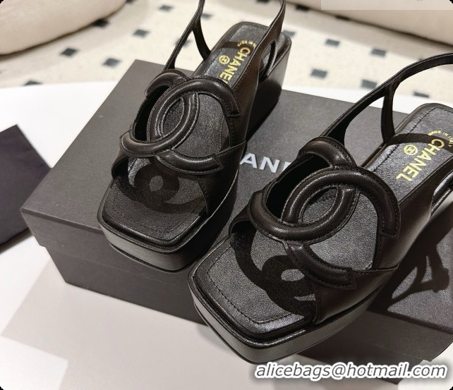 Good Quality Chanel Lambskin Sandals G47401 Black 2026 