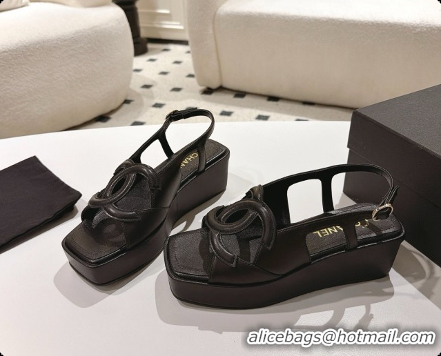 Good Quality Chanel Lambskin Sandals G47401 Black 2026 