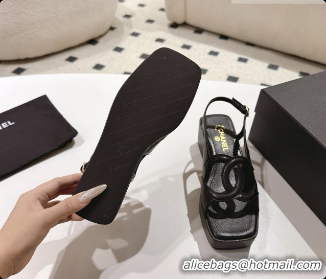 Good Quality Chanel Lambskin Sandals G47401 Black 2026 