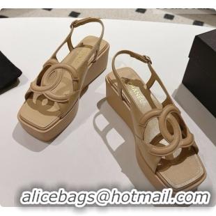 Stylish Chanel Lambskin Sandals G47401 Light Brown 2026 