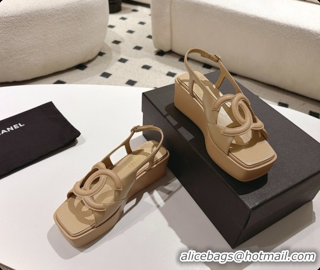 Stylish Chanel Lambskin Sandals G47401 Light Brown 2026 