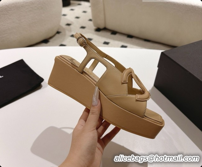 Stylish Chanel Lambskin Sandals G47401 Light Brown 2026 