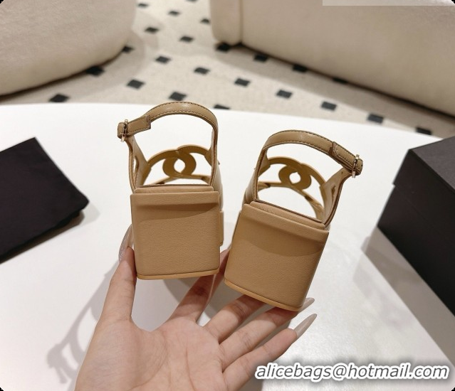 Stylish Chanel Lambskin Sandals G47401 Light Brown 2026 