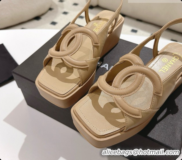 Stylish Chanel Lambskin Sandals G47401 Light Brown 2026 