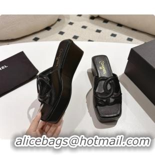 Grade Quality Chanel Lambskin Slide Sandals G47401 Black 2026 