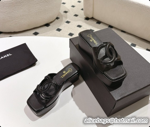Grade Quality Chanel Lambskin Slide Sandals G47401 Black 2026 