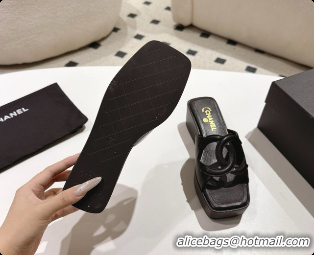 Grade Quality Chanel Lambskin Slide Sandals G47401 Black 2026 