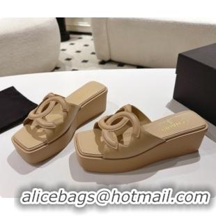 Popular Style Chanel Lambskin Slide Sandals G47401 Beige 2026