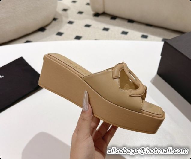 Popular Style Chanel Lambskin Slide Sandals G47401 Beige 2026