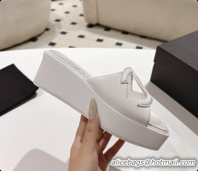 Best Grade Chanel Lambskin Slide Sandals G47401 White 2026