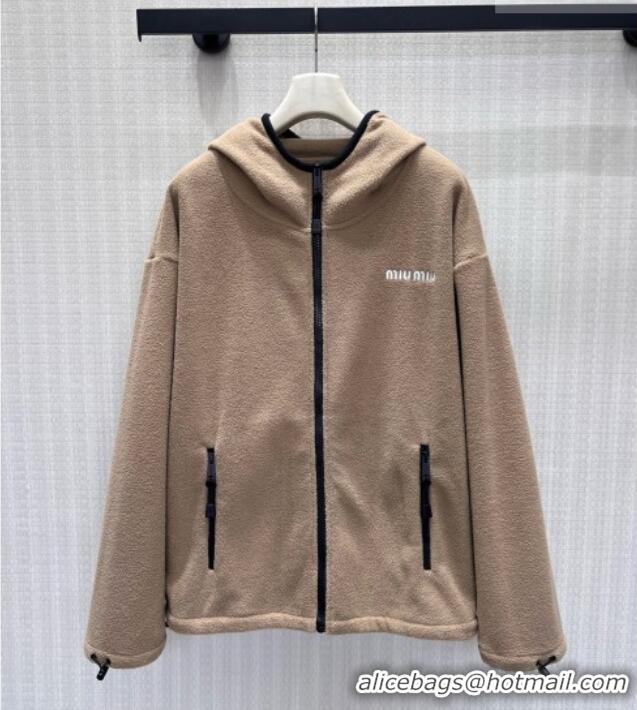 ​Buy Inexpensive Miu Miu Fleece Jacket M081325 Beige 2026