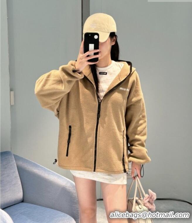 ​Buy Inexpensive Miu Miu Fleece Jacket M081325 Beige 2026