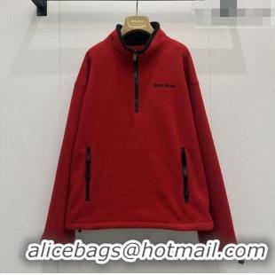 Buy Discount Miu Miu Fleece Top M081326 Red 2026