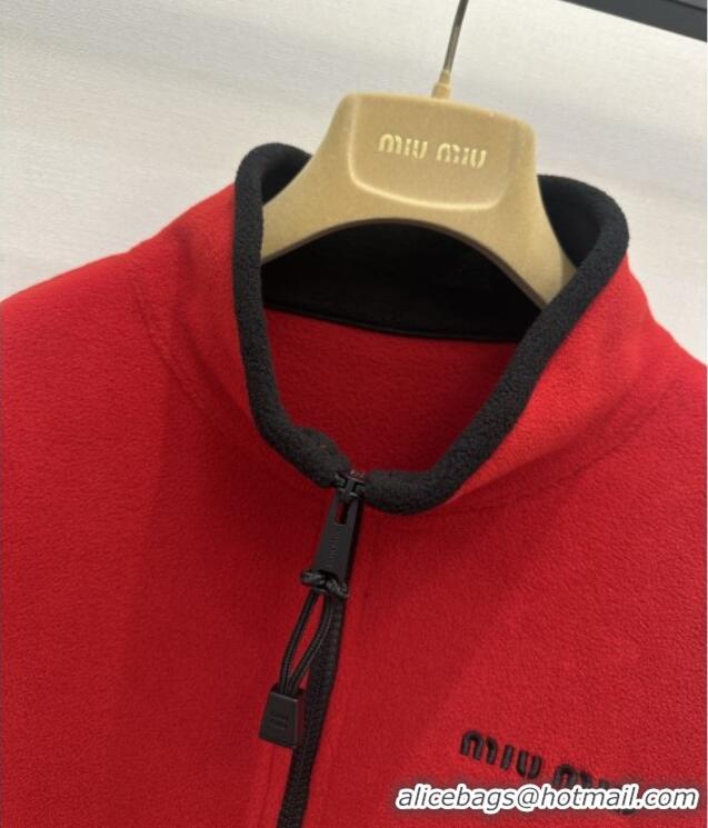 Buy Discount Miu Miu Fleece Top M081326 Red 2026