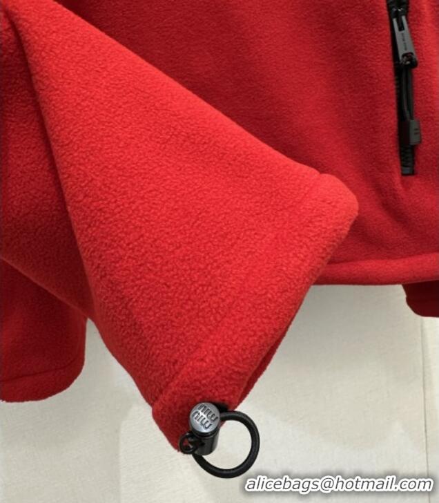 Buy Discount Miu Miu Fleece Top M081326 Red 2026