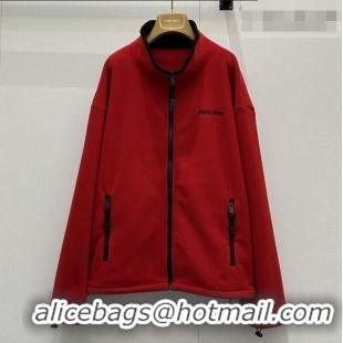 Good Cheap Miu Miu Fleece Jacket M081327 Red 2026