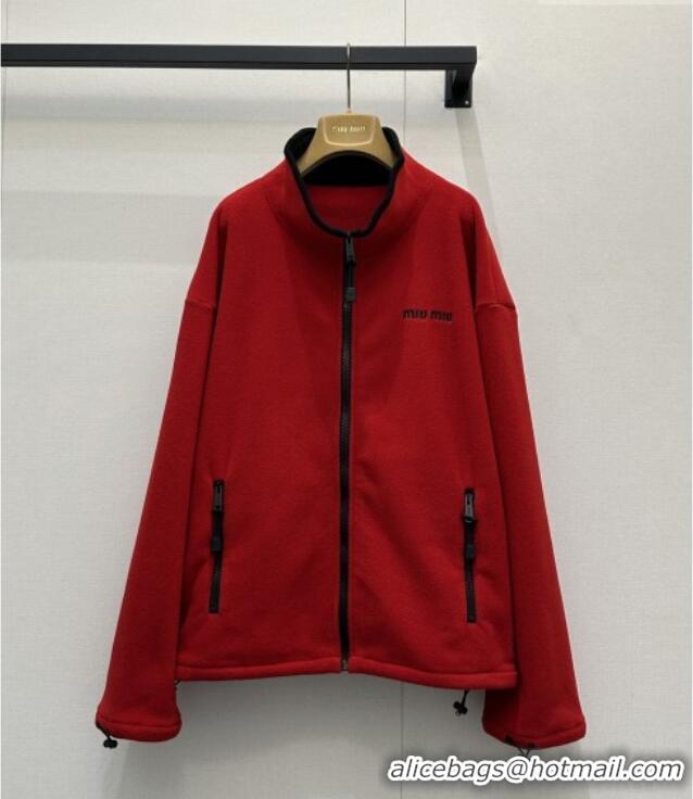 Good Cheap Miu Miu Fleece Jacket M081327 Red 2026