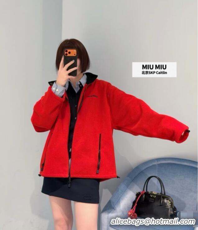 Good Cheap Miu Miu Fleece Jacket M081327 Red 2026