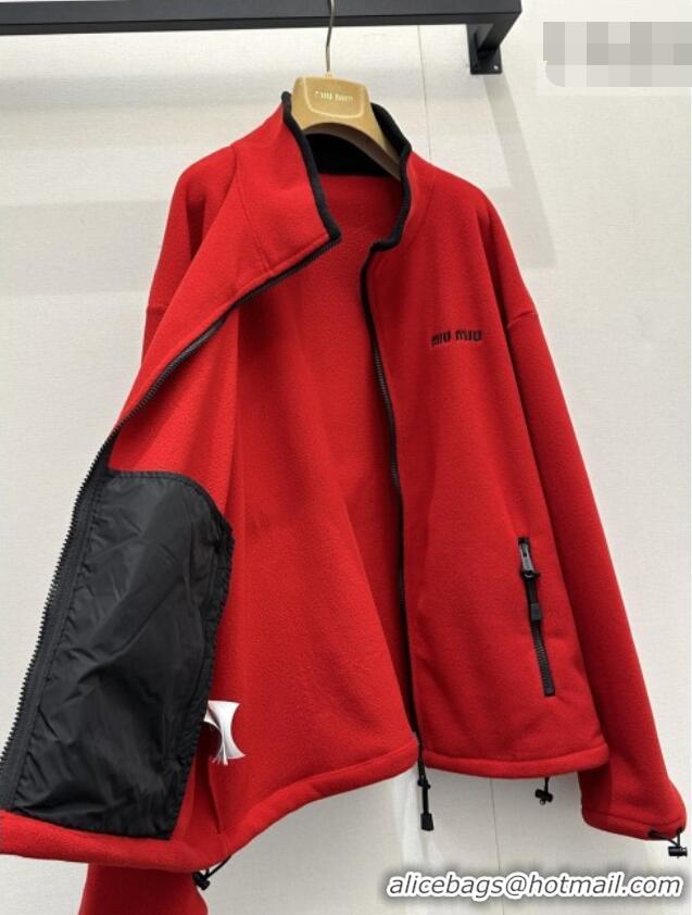 Good Cheap Miu Miu Fleece Jacket M081327 Red 2026