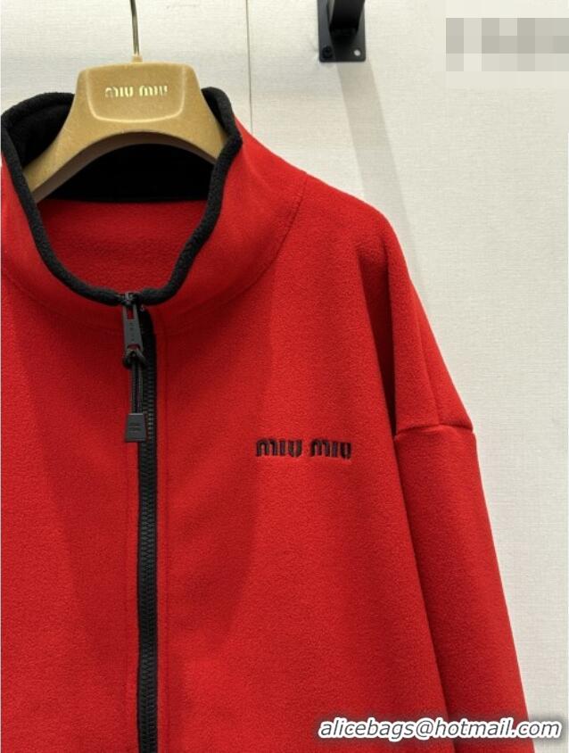 Good Cheap Miu Miu Fleece Jacket M081327 Red 2026