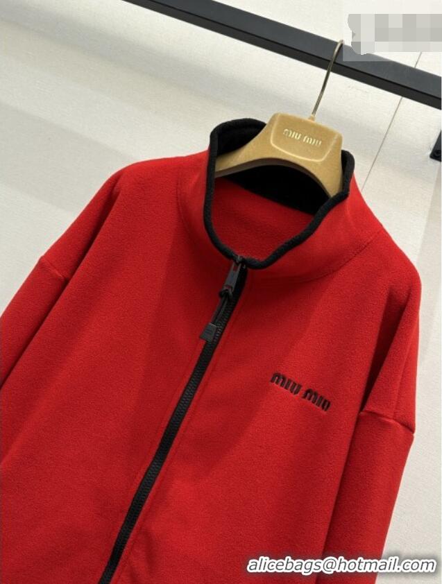 Good Cheap Miu Miu Fleece Jacket M081327 Red 2026