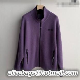Famous Brand Miu Miu Cashmere Jacket M081328 Purple 2026