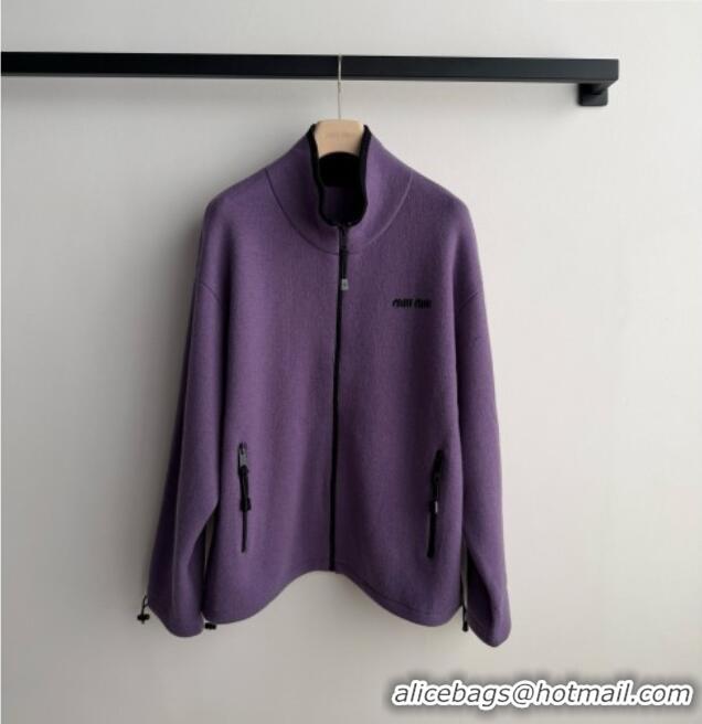 Famous Brand Miu Miu Cashmere Jacket M081328 Purple 2026