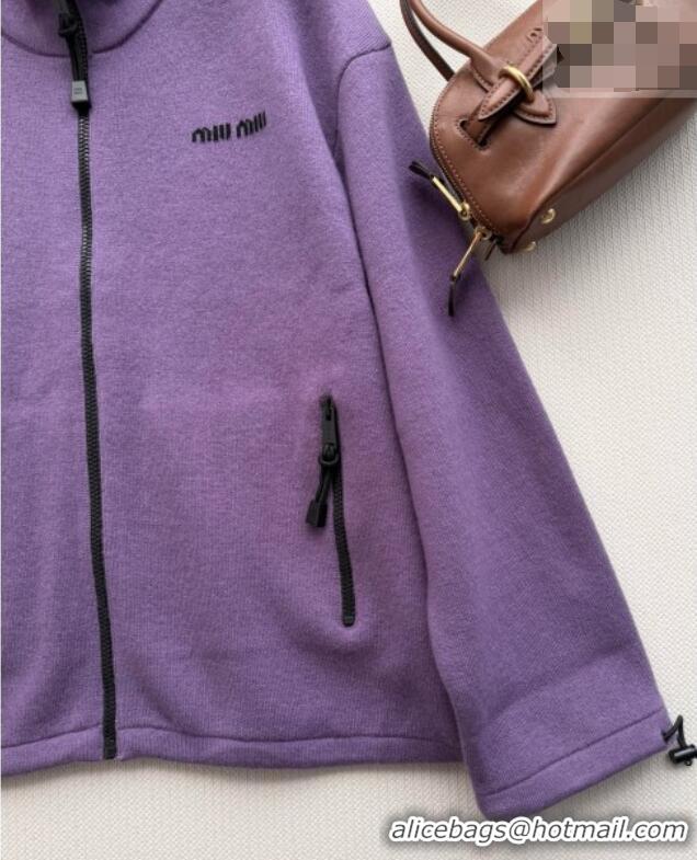 Famous Brand Miu Miu Cashmere Jacket M081328 Purple 2026