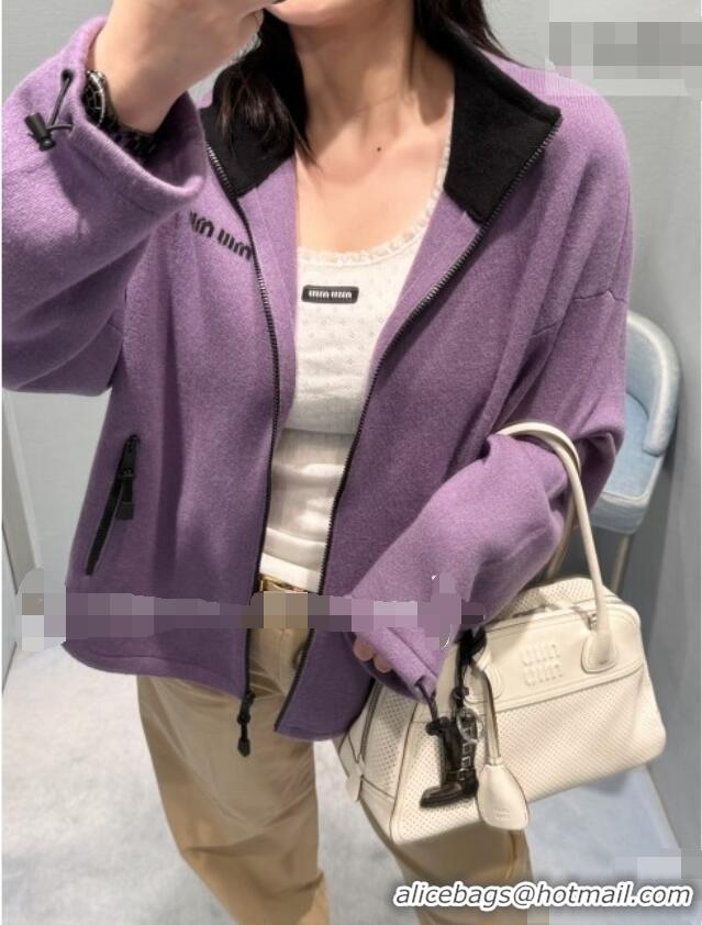 Famous Brand Miu Miu Cashmere Jacket M081328 Purple 2026