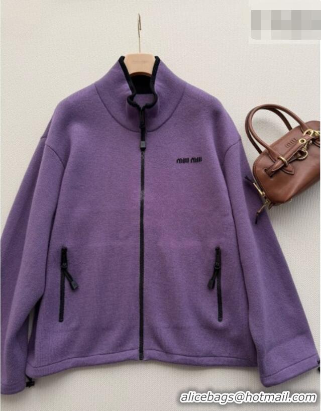 Famous Brand Miu Miu Cashmere Jacket M081328 Purple 2026