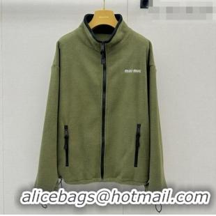 Top Grade Miu Miu Fleece Jacket M081329 Green 2026