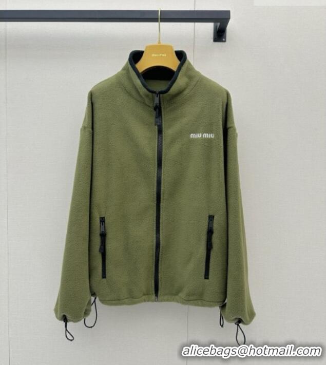 Top Grade Miu Miu Fleece Jacket M081329 Green 2026