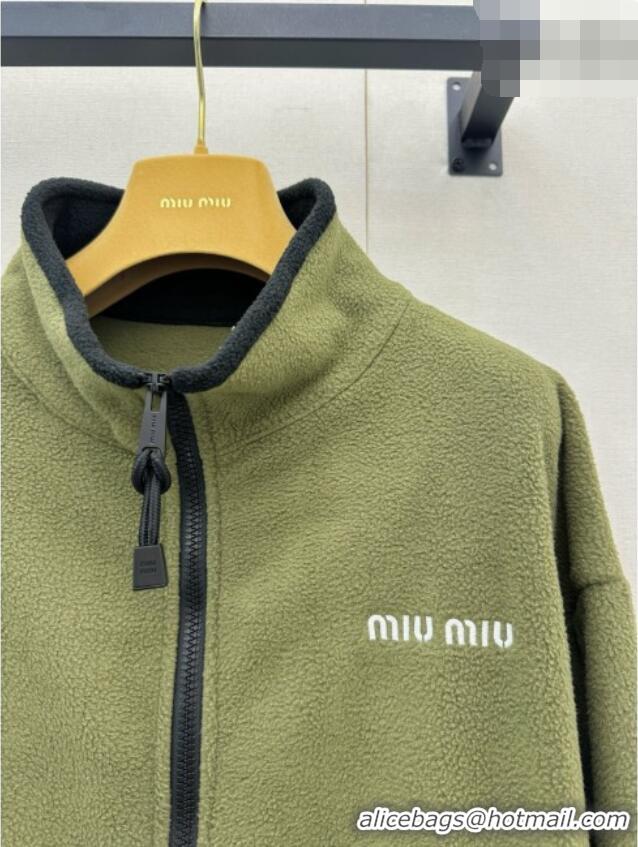 Top Grade Miu Miu Fleece Jacket M081329 Green 2026