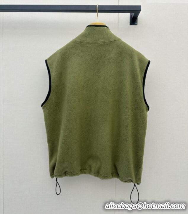 Unique Style Discount Miu Miu Fleece Vest M081330 Green 2026