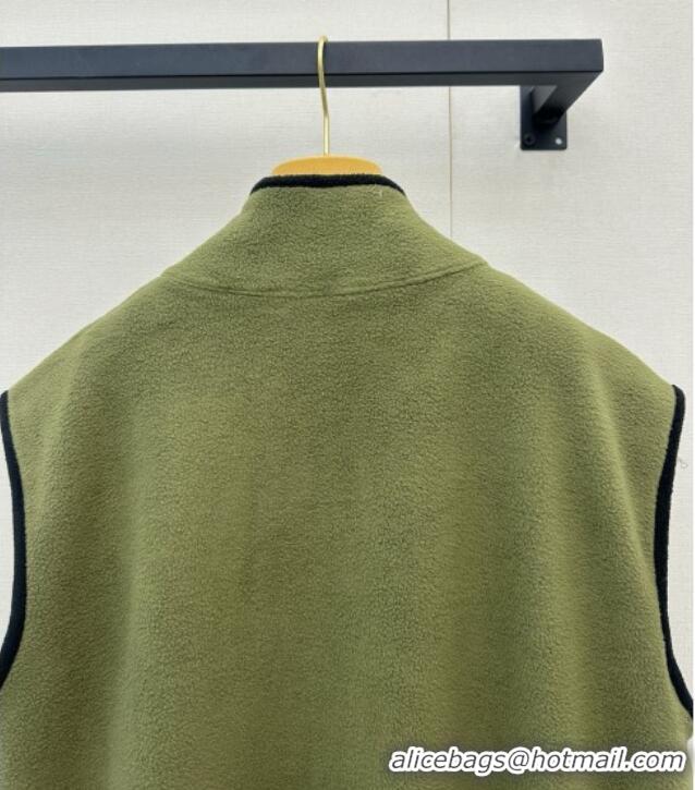 Unique Style Discount Miu Miu Fleece Vest M081330 Green 2026