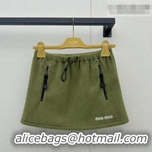 Reasonable Price Miu Miu Fleece Skirt M081331 Green 2026