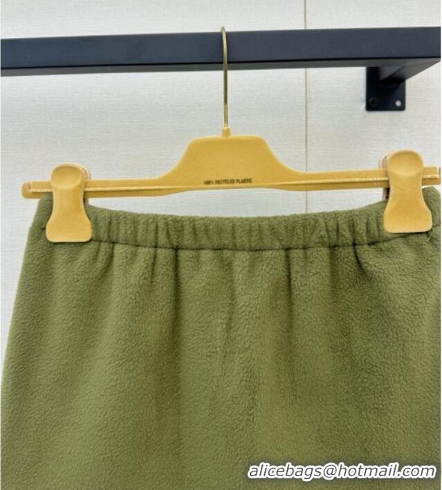 Reasonable Price Miu Miu Fleece Skirt M081331 Green 2026