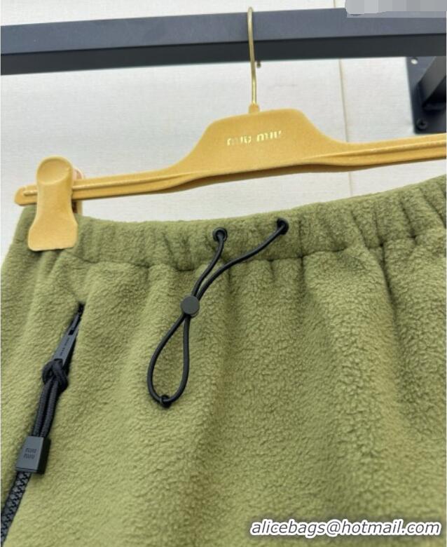 Reasonable Price Miu Miu Fleece Skirt M081331 Green 2026