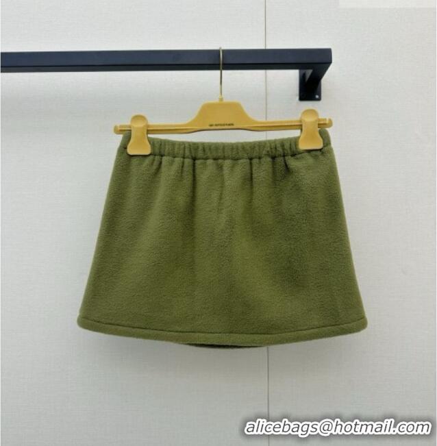 Reasonable Price Miu Miu Fleece Skirt M081331 Green 2026