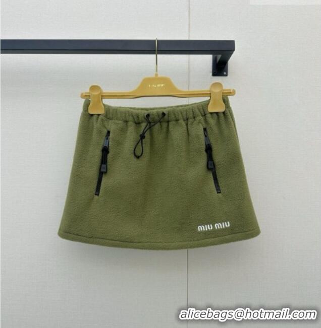 Reasonable Price Miu Miu Fleece Skirt M081331 Green 2026
