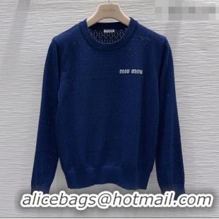 Most Popular Miu Miu Knit Sweater M081334 Blue 2026