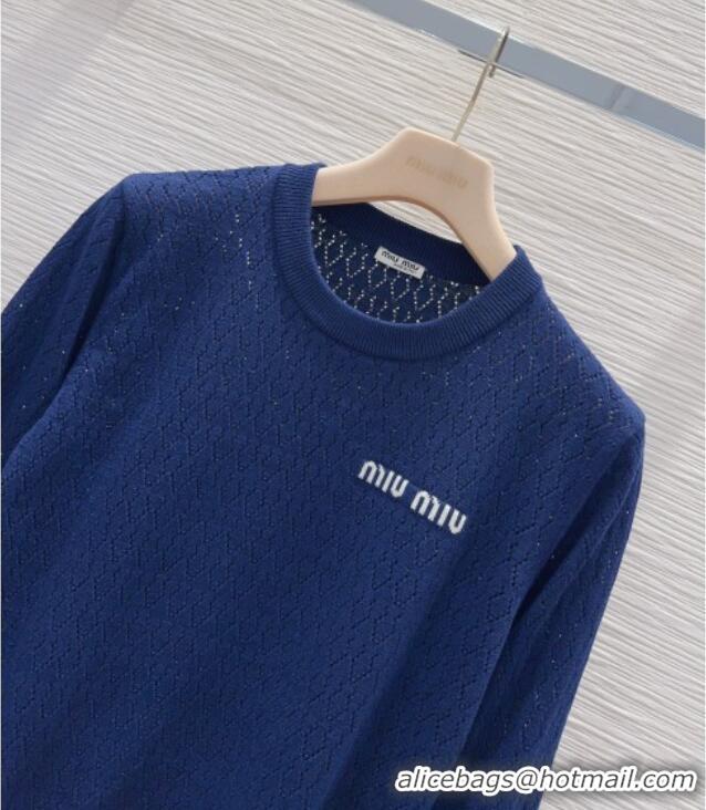 Most Popular Miu Miu Knit Sweater M081334 Blue 2026