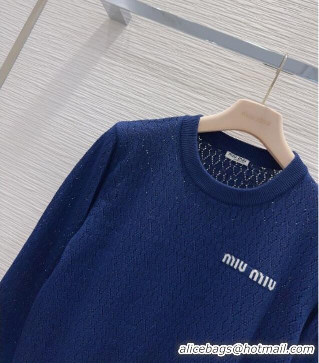 Most Popular Miu Miu Knit Sweater M081334 Blue 2026