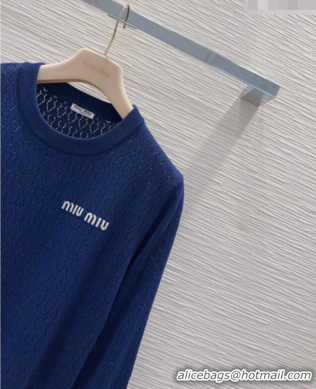 Most Popular Miu Miu Knit Sweater M081334 Blue 2026