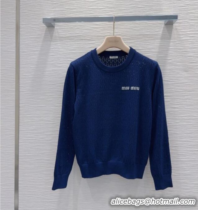 Most Popular Miu Miu Knit Sweater M081334 Blue 2026