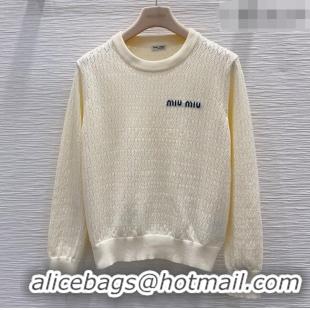 Unique Discount Miu Miu Knit Sweater M081335 Beige 2026