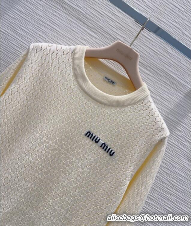 Unique Discount Miu Miu Knit Sweater M081335 Beige 2026