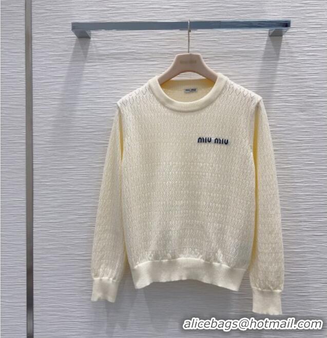 Unique Discount Miu Miu Knit Sweater M081335 Beige 2026