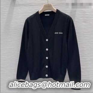 New Design Miu Miu Knit Cardigan M081337 Black 2026
